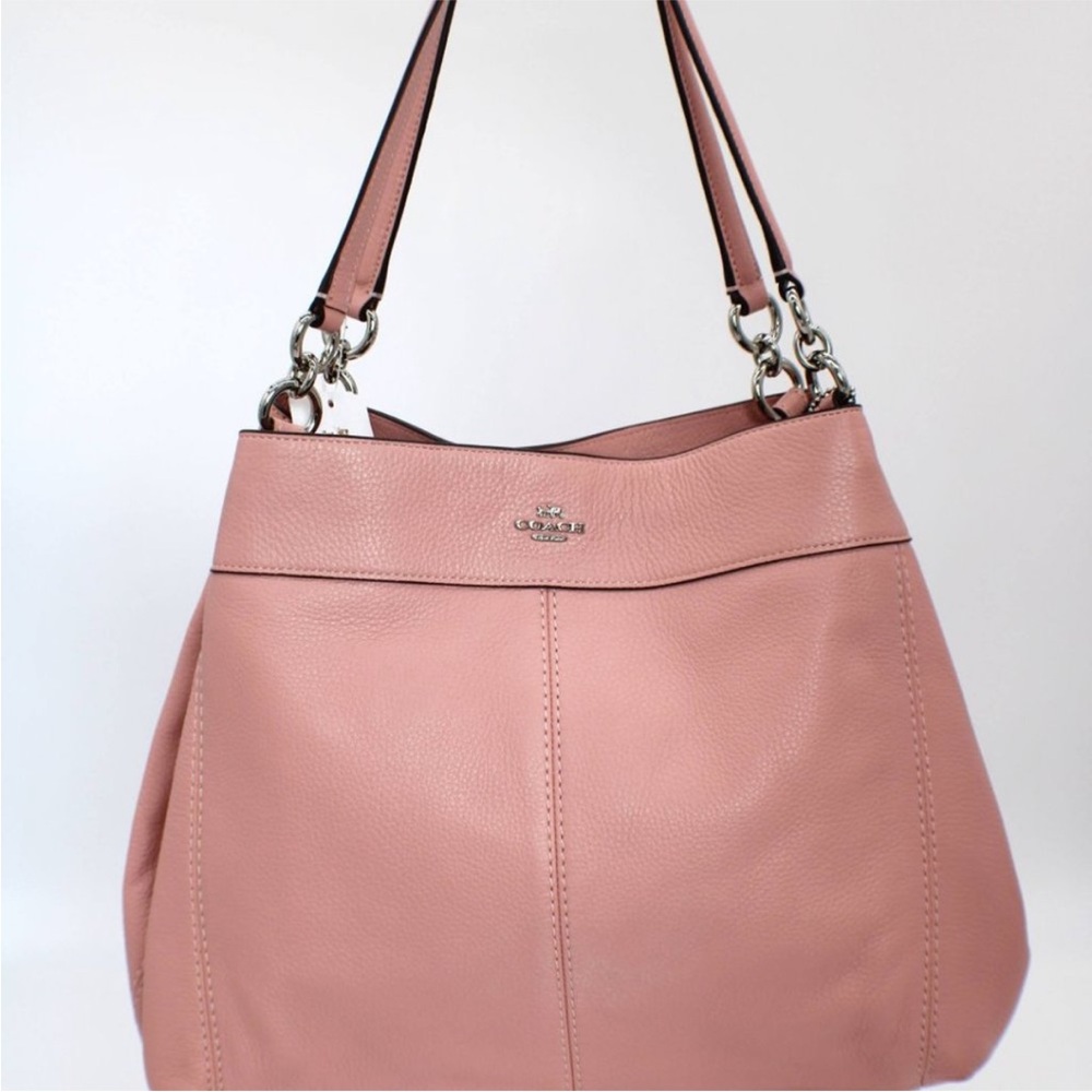 Coach Petal Pink Pebble Leather Shoulder Bag